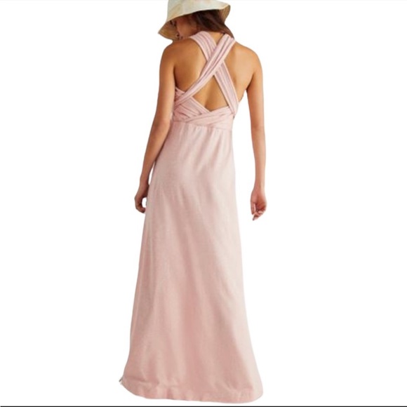 New Free People Beach Limitless Convertible XS Pink Maxi Dress - Picture 2 of 3